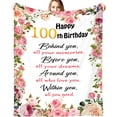 thumbnail image 1 of LHSHID Happy 100th Birthday Gifts for Women Blanket 100th Birthday Decorations Throw Blanket Birthday Gift Ideas for 100 Year Old 40"x50", 1 of 7