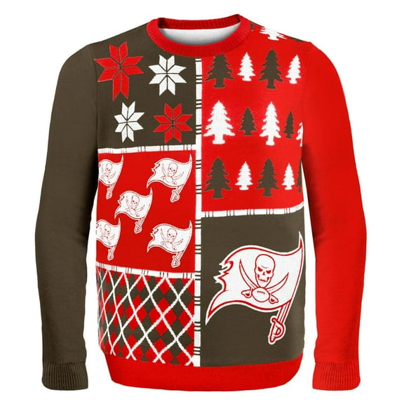 Forever Collectibles Tampa Bay Buccaneers Busy Block NFL Ugly Sweater X-Large Unisex