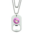 thumbnail image 1 of Cute Kawaii Rainbow Unicorn Chibi Military Dog Tag Bottle Opener Pendant, 1 of 3