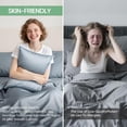 thumbnail image 5 of Luxury  Tencel & Viscose from  Cooling Sheet Set,Silky Soft Lyocell Sheets with Deep Pocket,  & Breathable Bedding with Pillowcases (Sterling Blue, ), 5 of 6