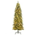 thumbnail image 1 of Artificial Christmas Tree, Pre-Lit Pencil Christmas Tree,Dual LED Light, Xmas Tree Holiday Decoration for Home Party, 1 of 13