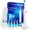 thumbnail image 6 of MySmile Rechargeable Sonic Electric Toothbrush for Adults, Enamel-Safe Toothbrush, 6 Replace Heads,  5 Super Vibration Deep Cleaning Modes, White, 6 of 8