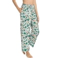thumbnail image 6 of Salouo Floral In Teal Print Women's Pajama Pants Casual Loose Sweatpants PJs Flowy Pants Drawstring Palazzo for Women Wide Leg Pants Lounge Pajama -X-Large, 6 of 8