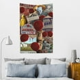 thumbnail image 5 of Pennywise Welcome To Derry Wall Tapestry Poster for Bedroom Aesthetics Room Decor Flag Wall Hanging Dorm Living Room 60''x 40'', 5 of 9