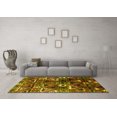 thumbnail image 3 of Ahgly Company Machine Washable Indoor Round Solid Yellow Modern Area Rugs, 4' Round, 3 of 4