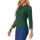 thumbnail image 4 of INSPIRAR CHIC Blusa Elegante de Manga Larga con Encaje y Cuello Volante, dobladillo Peplum, Floral, Talla XL, Verde Oscuro, 4 of 6