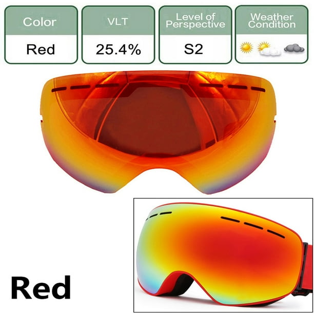 Doublelayer Anti glare Lenses Ski Night Vision Goggles Mask Lens