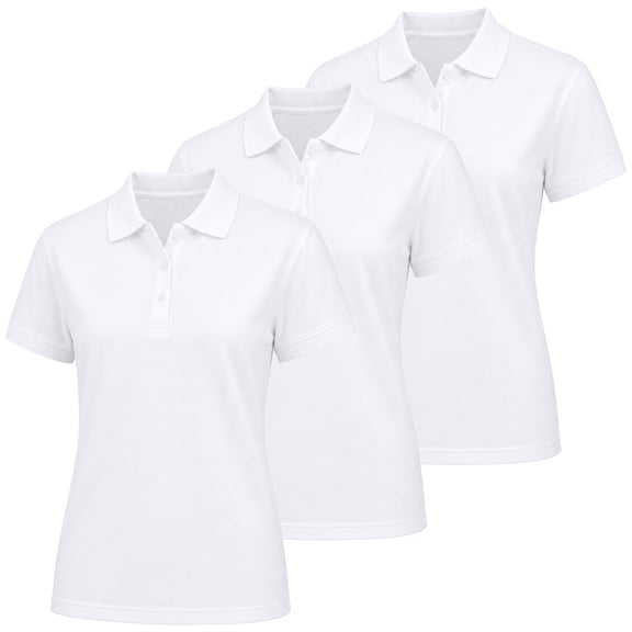 3-Pack Junior's Short Sleeve School Uniform Pique Polo Shirt (S-3XL)