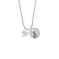 thumbnail image 2 of Delight Jewelry Silvertone Cat with Yarn Silvertone Script Initial Disc - S - Charm Necklace, 20"+3", 2 of 4