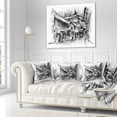 thumbnail image 3 of Designart City Street Illustration - Cityscape Throw Pillow - 16x16, 3 of 5