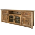 thumbnail image 2 of HomeRoots 528700 80 in. Solid Wood Cabinet Enclosed Storage Distressed TV Stand, Brown, 2 of 5