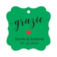 thumbnail image 1 of Darling Souvenir GRAZIE Thank You Wedding Favors Gift Paper Tag Custom Party Hang Tags-Green-100 Tags, 1 of 1