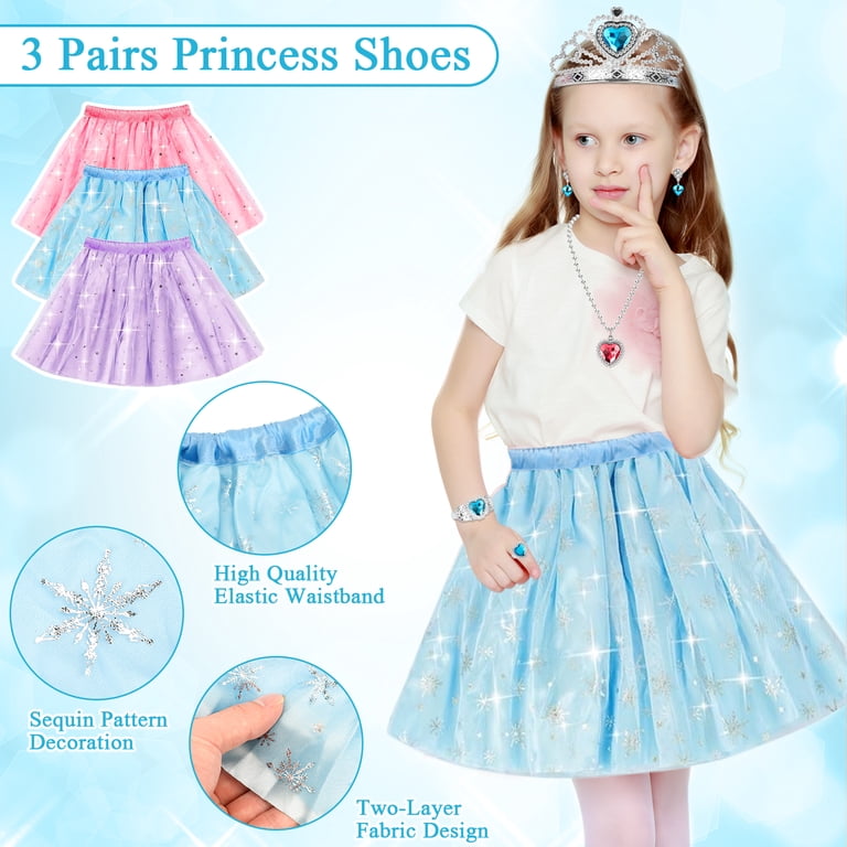 Flybay Princess Dress Up Set, Toddler Costumes with Skirts, Shoes, Crowns,  Birthday Gifts for Girls 3-7 - Walmart.com