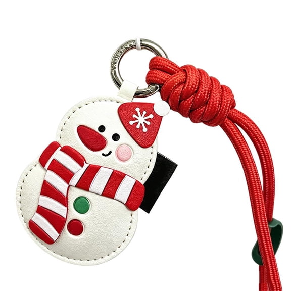 IFRINID Holiday Character Keychain, Soft PU Bag Charm with Braided Rope, Halloween and Christmas Pendant Accessory