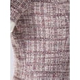 thumbnail image 5 of INSPIRE CHIC Peter Pan Collar Dresses for Women's Plaid Puff Short Sleeve Mini Tweed Dress M Pink, 5 of 6