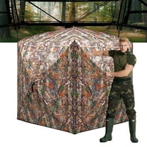 Hunting Blind 270 Degree See Through Ground Blind，2/3 Person 300D Soft Material Pop-Up Camouflage Tent，Easy-Fold Portable Concealed Shelter with Carrying Bag