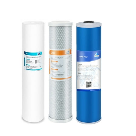 

20 Inch Big Blue Whole House Water Filter Housing Sediment CTO Carbon Cartridges 1* PP+1* CTO+1* GAC Filters