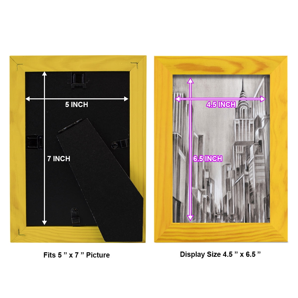Art Deco Cityscape I -Framed Print w/glass-Sunflower Yellow