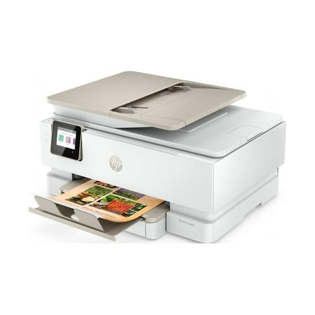 HP - ENVY Inspire 7955e Wireless All-In-One Inkjet Photo Printer with 3 months of Instant Ink included with HP+ - White & Sandstone