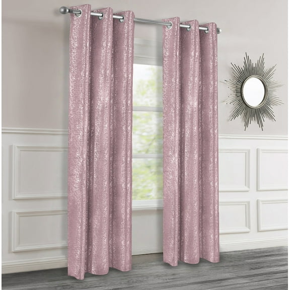 Dainty Home 2-Pack Blackout Grommet Curtain Panels, Shimmer Textured, 38"x84"