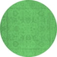 thumbnail image 1 of Ahgly Company Indoor Round Oriental Emerald Green Traditional Area Rugs, 5' Round, 1 of 4