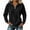 Black, variant on Women's Corduroy Sweatshirt, Quarter Zip Stand Collar Long Sleeve Pullover with Front Pocket, Loose Fit Solid Color