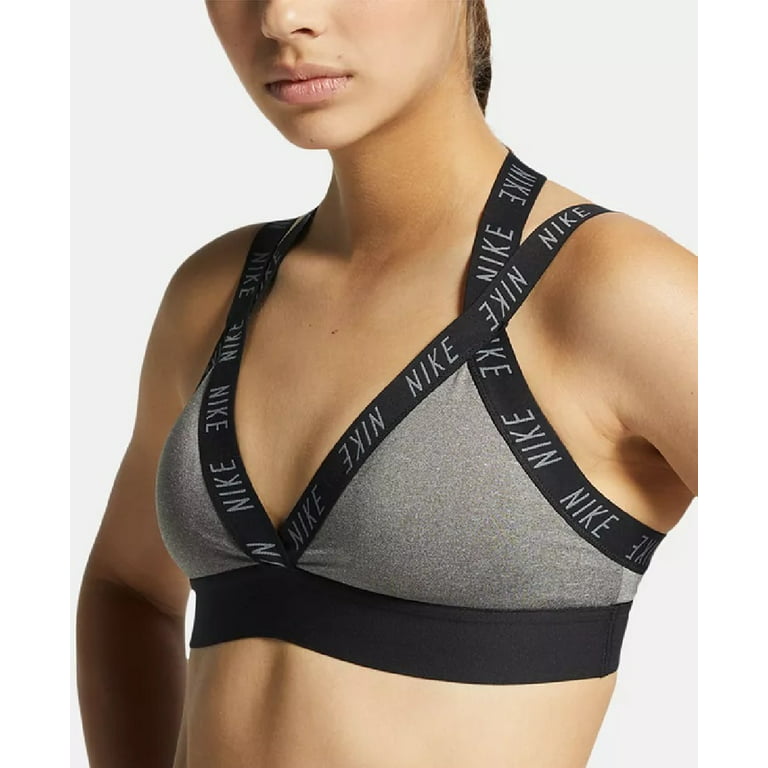 Nike Women's Indy Logo Light Support Sports Bra Gray Size Extra