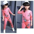 thumbnail image 5 of BAYAIXZ Baby Girls Sweatshirt Outfits Fall Winter Clothes Butterfly Print Sweatshirt Round Neck Cartoon Tops Shirt+Pocket Pants Trousers Athleisure 2Pcs Outfits Girls Clothing (Pink,8-9 Years), 5 of 6