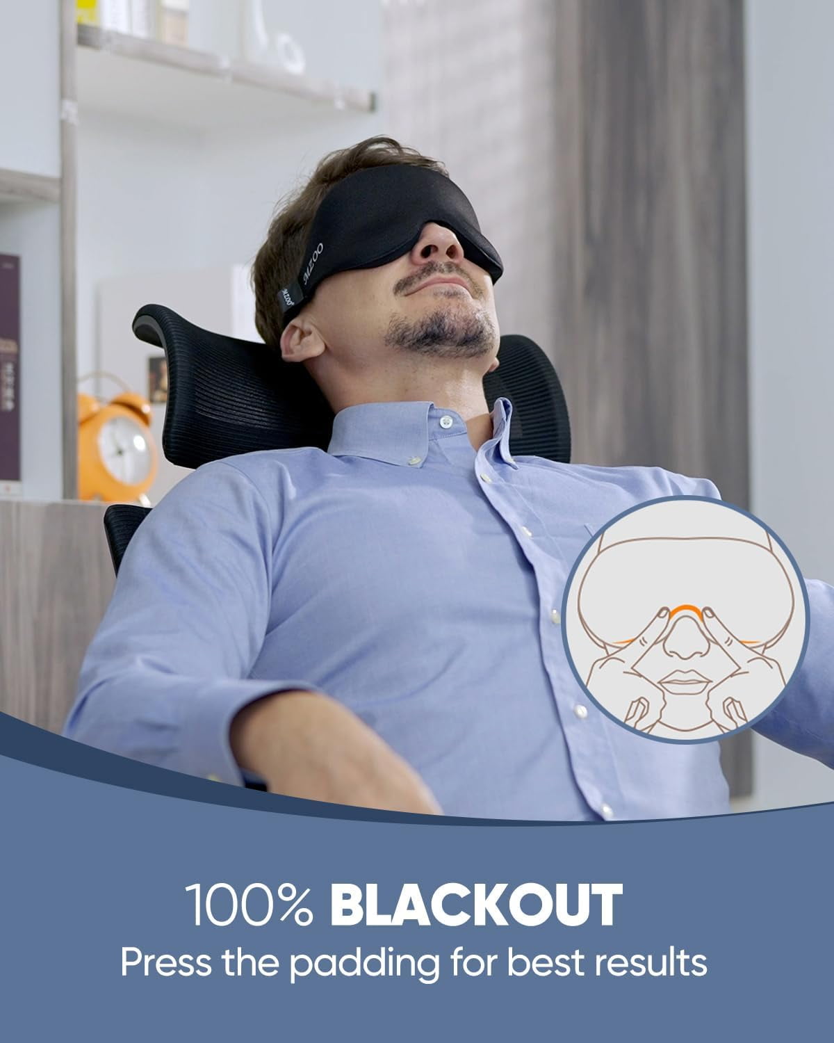 MZOO Sleep Eye Mask for Men Women, 3D Contoured Cup Sleeping Mask &  Blindfold, Concave Molded Night Sleep Mask, Block Out Light, Soft Comfort  Eye