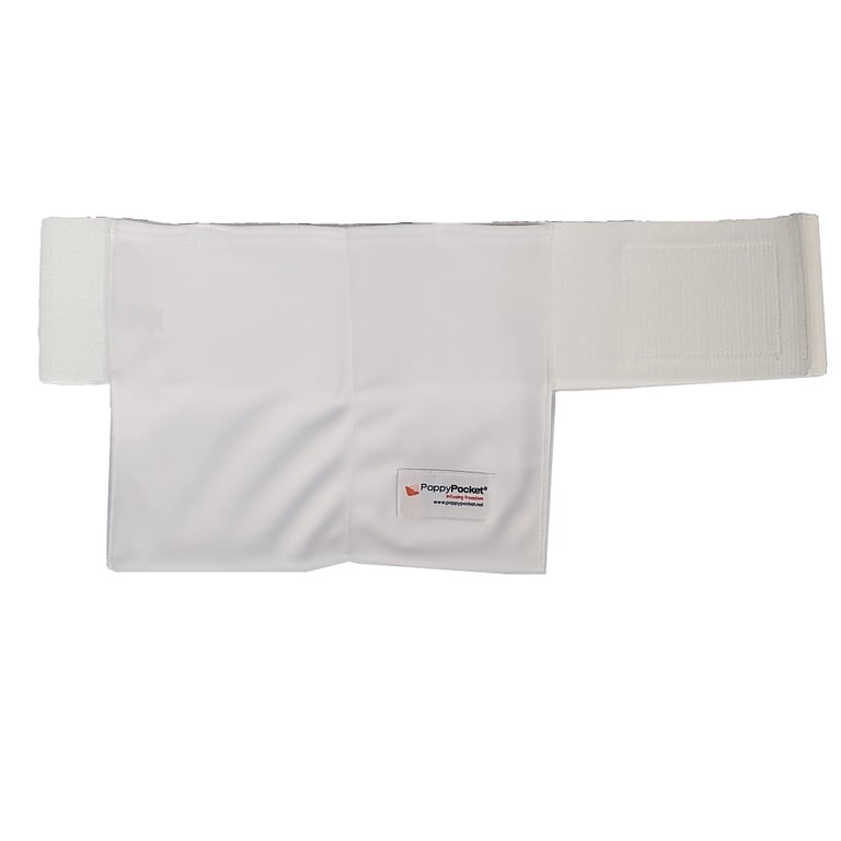 PoppyPocket Medical Device Transport System, White Vertical Pocket