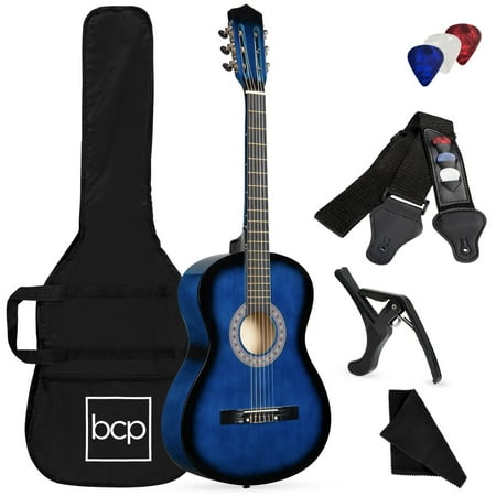 Best Choice Products 38in Beginner Acoustic Guitar Starter Kit w/ Gig Bag  Strap  Strings - Blueburst