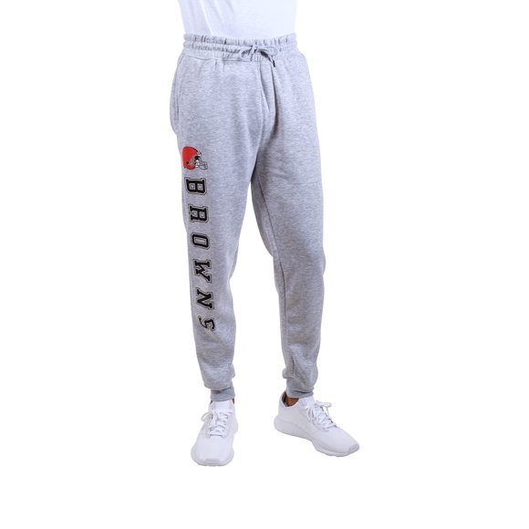 Ultra Game NFL Men's Super Soft Game Day Jogger Sweatpants, Cleveland Browns, Heather Gray, X-Large