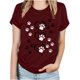 thumbnail image 1 of Fiudx Ofertas Del Día Tops con Estampado de Moda para Mujer, Blusa de Manga Corta, Camisetas Divertidas con Cuello Redondo, 1 of 3