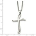 thumbnail image 5 of Stainless Steel Polished Wavy Cross 22In Necklace (22 X 30) Made In China srn862-22, 5 of 5