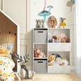 thumbnail image 3 of Gymax Kids Toy Storage Organizer 5 Cubbies Wooden Bookshelf Display Cabinet w/ Drawers, 3 of 10