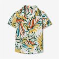 thumbnail image 2 of Coerni Boys Hawaiian Shirt Short Sleeve Button Down Shirts Toddler Lapel Top Kids Baby Summer Casual Tropical Beach Clothes, 2 of 5