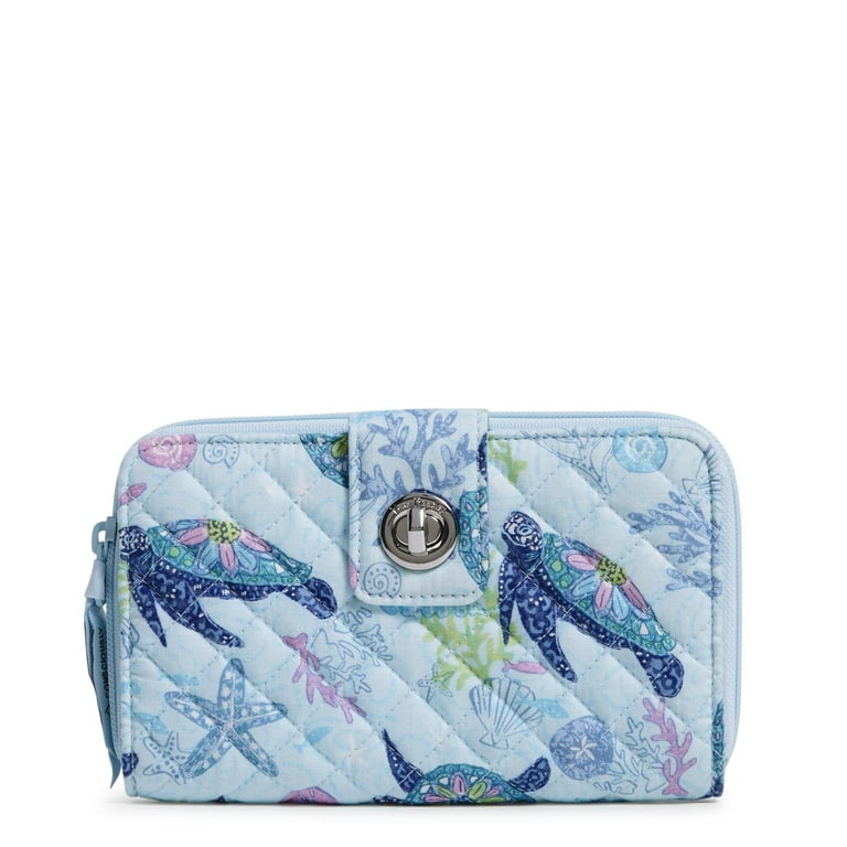 Vera Bradley Women s Recycled Cotton RFID Turnlock Wallet Turtle Dream Walmart