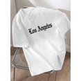 thumbnail image 1 of Boys' Los Angeles Graphic Tee - Casual Black Short Sleeve T-Shirt with Cool Cartoon and Letter Print, Cotton, Machine Washable, 1 of 6