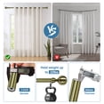thumbnail image 5 of Urbanest Steel Ball Flat Button 1" 5/8" Double Drapery Curtain Window Rod Set - 28" to 48", Antique Brass, 5 of 6