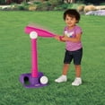 Little Tikes TotSports Toy TBall Set with Bat and 2 Balls, Backyard Toy Sports Play Set, Pink