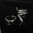 thumbnail image 2 of Green Spirit Snake Ins Dark Style Advanced Sense Open-end Zircon Ring, 2 of 7