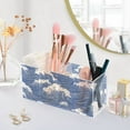 thumbnail image 5 of Pen Holder 4 Compartments Acrylic Pencil Cup Desktop Makeup Organizer Office Supplies Blue White Wave, 5 of 7