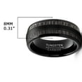 thumbnail image 3 of Metal Masters Mens Tungsten Carbide Ring Dome Black Wood Inlay Wedding Band 8mm, 3 of 6