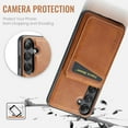 thumbnail image 7 of Dteck for Samsung Galaxy S24 FE Case Magnetic with Detachable Card Holder Wallet, Compatible with MagSafe, Premium RFID Blocking PU Leather Slim Shockproof Case for Galaxy S24 FE 5G,Brown, 7 of 7