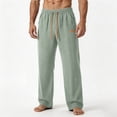thumbnail image 2 of Men's Ice Silk Loose Straight Leg Pants, Trousers, Joggers, Casual, Elastic Waist, Drawstring, Quick Dry, Breathable, Lightweight, for Running, Gym, Hiking, Daily, | AESTIVO,Green M, 2 of 9