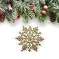 thumbnail image 6 of Northlight 24ct Glamour Glitter Snowflake Christmas Ornament Set 4" - Gold, 6 of 6
