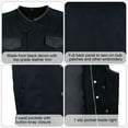 thumbnail image 6 of Dream Apparel Men’s Black Denim Motorcycle Vest with Leather Trims & Front Zipper, 6 of 9