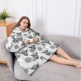 thumbnail image 5 of Oversized Wearable Blanket Hoodie,Gray Highland Cow Lemon Pattern Sherpa Blanket Hoodie with Super Pockets,Super Warm Fuzzy Pullover for Women & Men, 5 of 6