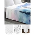 thumbnail image 6 of Forest Mountains King Size Flat Sheet, Wrinkleproof & Fadeproof Cooling Flat Bed Sheet Only, Oil Painting Flower Pine Trees Breathable Soft Bedding Top Sheets 105 x 98 Inches, 6 of 8