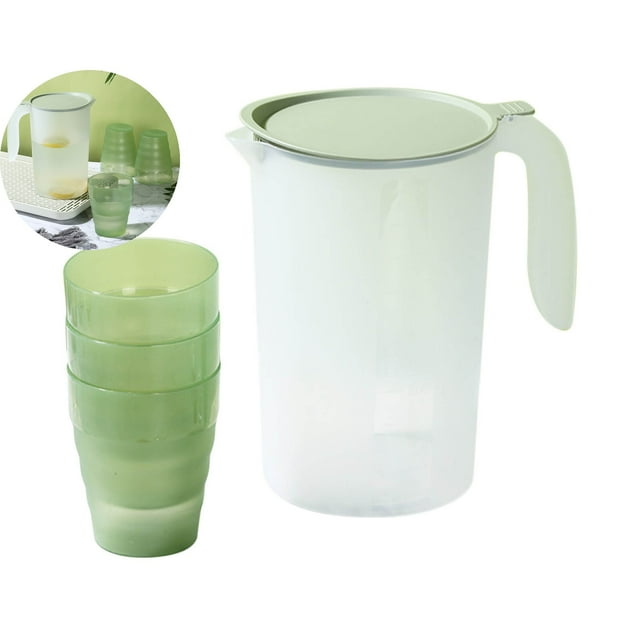 Dvruxg Grande Capacité Bouilloire Froide Isolée avec 3 Tasses – Pichet d'Eau Résistant à la Chaleur et au Froid pour l'Été, l'Extérieur et la Famille – Distributeur de Boissons Étanche et Facile à Nettoyer